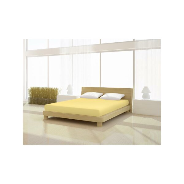 Cotton Jersey Fittet Bed Sheet Premium 160/200 yellow