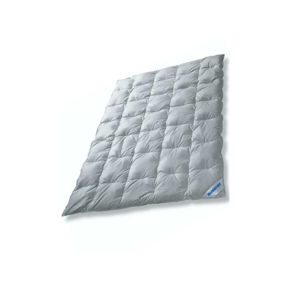 Down Comforter Quadro-Step 260/220 water blue 100% grey goose down