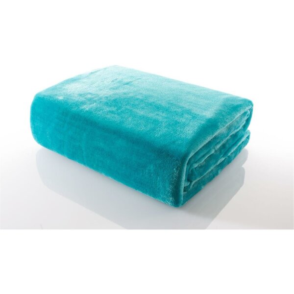 Hotel fleece blanket microfibre 150/200 turquoise