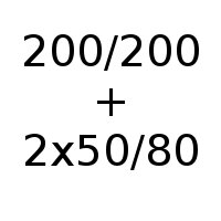 200/200 + 2x50/80